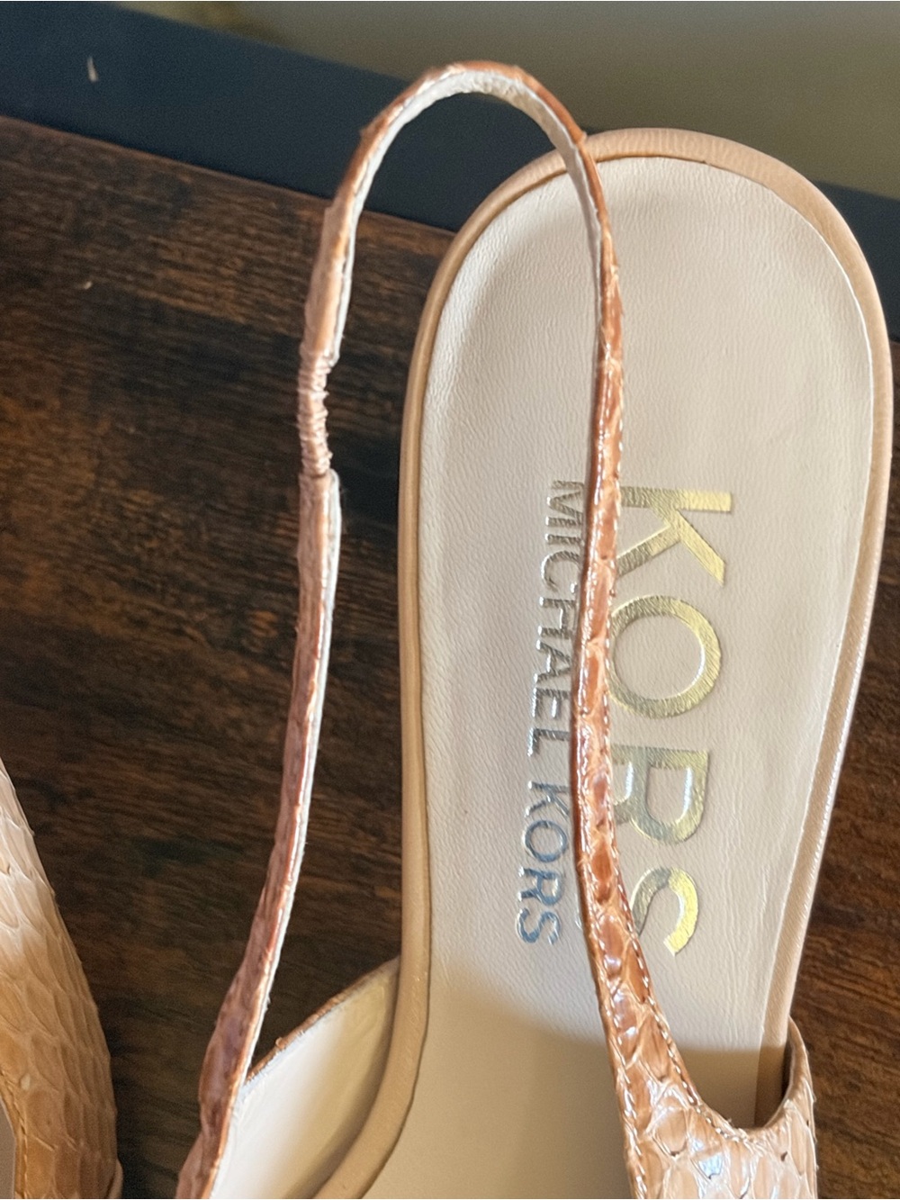 Nude Pointed Toe Slingback Kitten Heels - Picture 4 of 8
